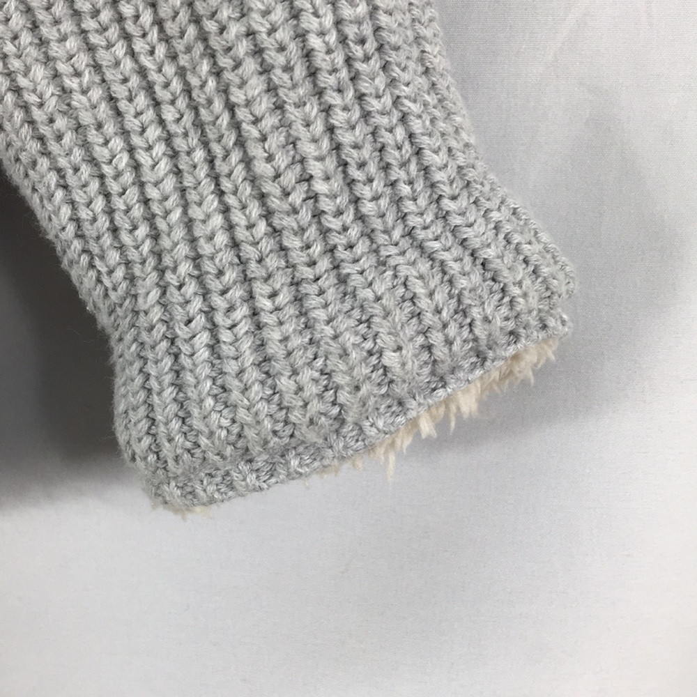 GAP Sherpa Gray Knit Sweater Animal Ears Hoodie Size 12-18M Great Condition - Picture 3 of 12